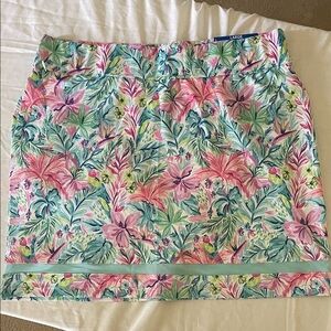Stella Parker Floral Skort in Pink, Teal & Green Large NWT